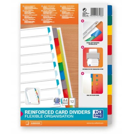A4+ FARBIGE MYLAR-KARTON-Trennblätter, 12 Blatt