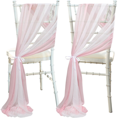 A4 Liane de Fête pour Fauteuil de Mariage - Polyester Doux 8 Paire - 25x250cm - Décoration Élégante