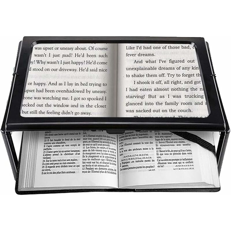 A4 Pleine Page Loupe de Lecture Loupe Sur Pied Rectangulaire Mains Libres avec 12 led Lampe Lentille de Grossissement 2.5X pour Lire pour les