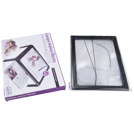 LEISEI A4 Pleine Page Loupe de Lecture Loupe Sur Pied Rectangulaire Mains Libres avec 4 LED Lampe Lentille de Grossissement 3X pour Lire pour les Personnes âgées Les Aînés et Les Malvoyants de
