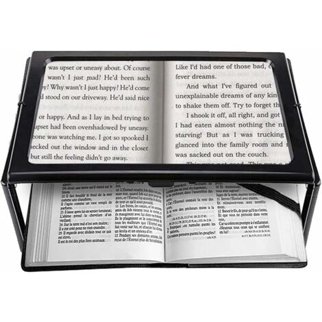 A4 Rectangular Hands-Free Reading Magnifier with 12 LEDs, 2.5x Magnification, for Seniors, Elderly and Visually Impaired Reading