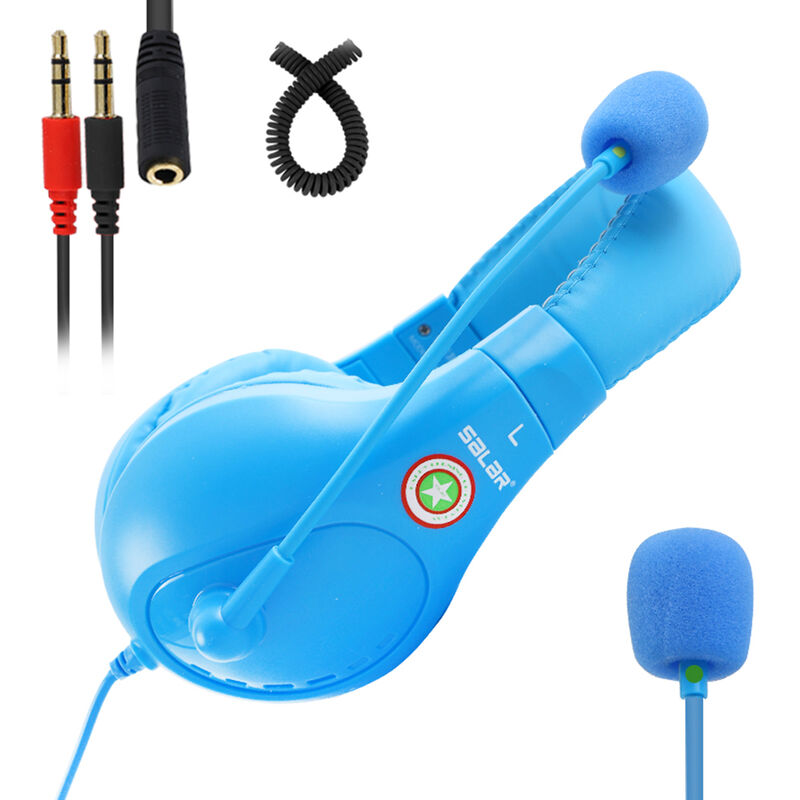 

A566E Auriculares con cable para computadora Auriculares ligeros con cancelacion de ruido para estudiantes con microfono para prueba de educacion de