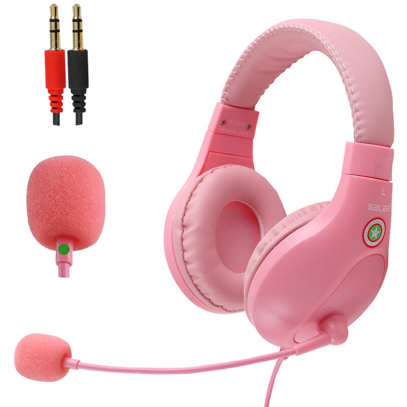 

A566E Auriculares con cable para computadora Auriculares ligeros con cancelacion de ruido para estudiantes con microfono para prueba de educacion de