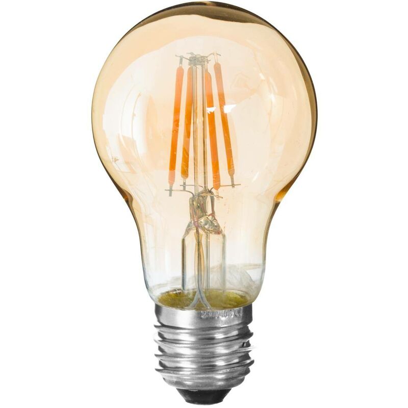 Image of Atmosphera - Lampadina led standard diritta ambra d6cm e27 - a60 ambra lampadina led 2 w, vetro, ferro, dimensioni d. 6 x h. 10,8 cm créateur