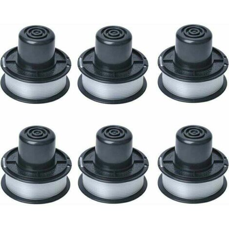 A6226 Trimmerfadenspule, kompatibel mit Black & Decker GL250 / GL310 / GL360 / GL360SB Rasentrimmern, inklusive 6 m Faden, 6 Spulen im Set. DEBUNS