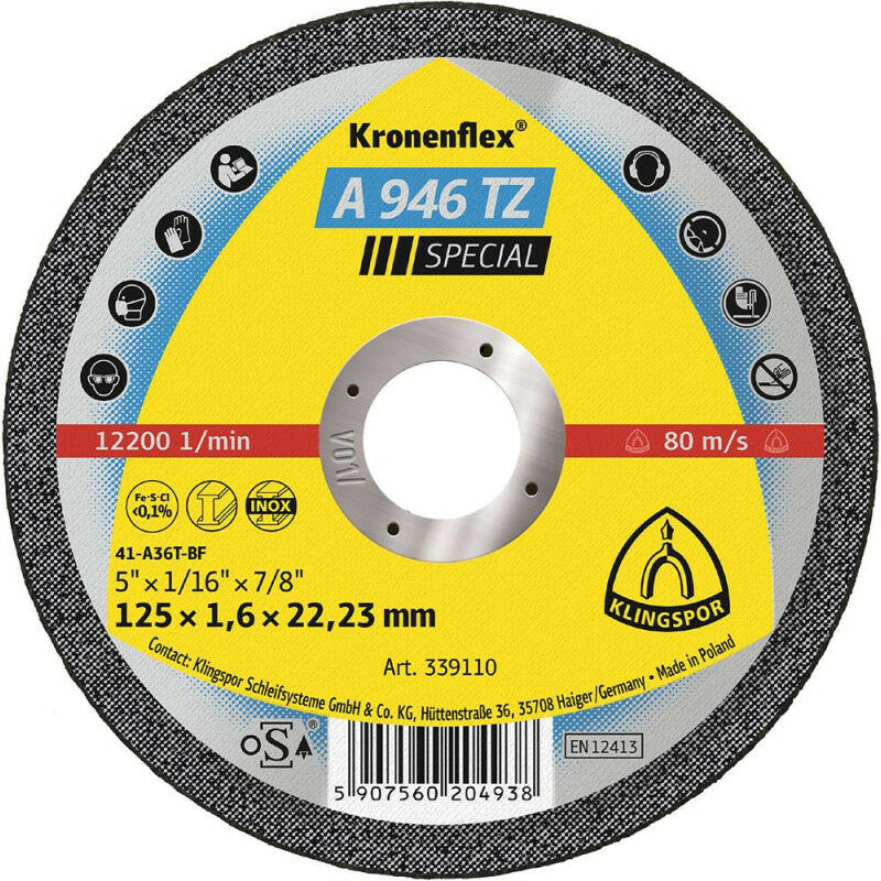 Image of A946TZ Cup Disc 115x1,6 mm a destra 25 pezzi. Nella scatola di plastica Klingspor