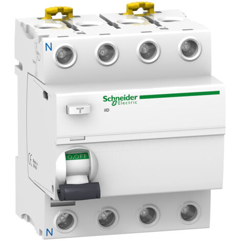 SCHNEIDER ELECTRIC A9r21440 Interrupteur Différentiel 30ma 40a Tétrapolaire Type A - 4 Modules - Bornes à Vis - Schneider