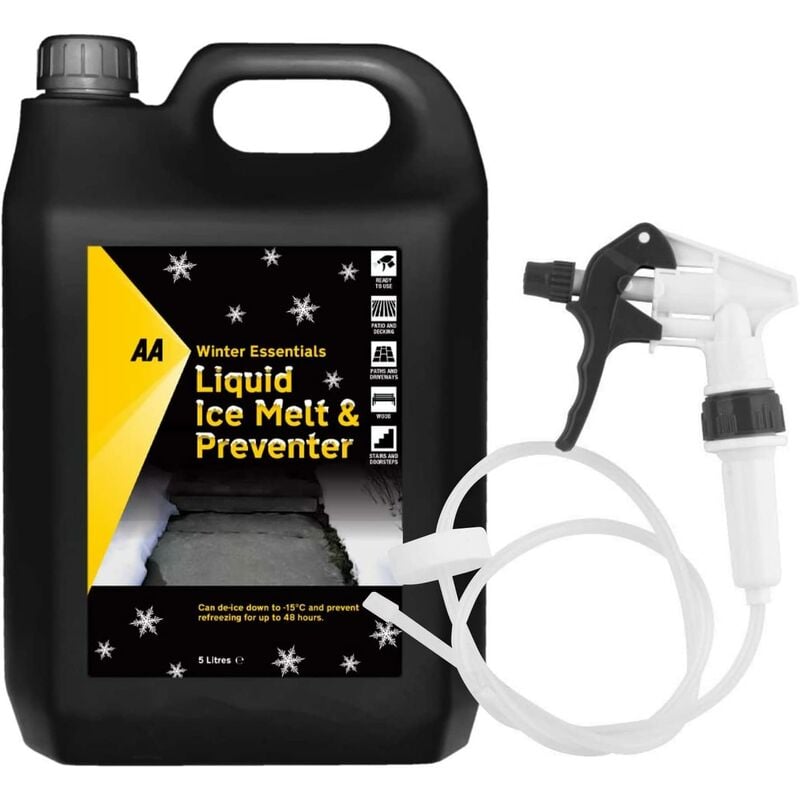 Essentials - Liquid Ice Melt and Preventer - 5L with Long Hose Trigger - Works Down to -15 Degrees Celsius : Amazon.co.uk: diy & Tools - AA