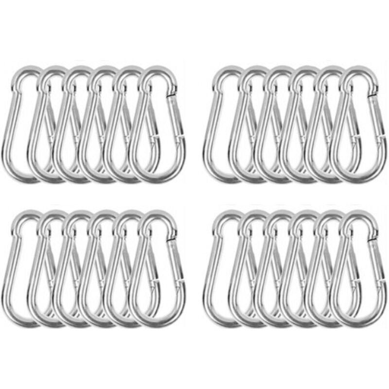 Roleader - Aamunpa-M6 Mousqueton Inox, 24 pcs Mousqueton de Fixation pour Charges Lourdes - Mousqueton en Acier Inoxydable Capacité de Charge de 120