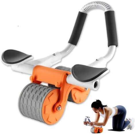 Ab Roller Wheel mit automatischem Rückprall. Ab Wheel Bauchrad Ellenbogenstütze. Ab Roller Rebound Matte Knie Männer und Frauen. Bauchtraining. Doppelräder. Mehr