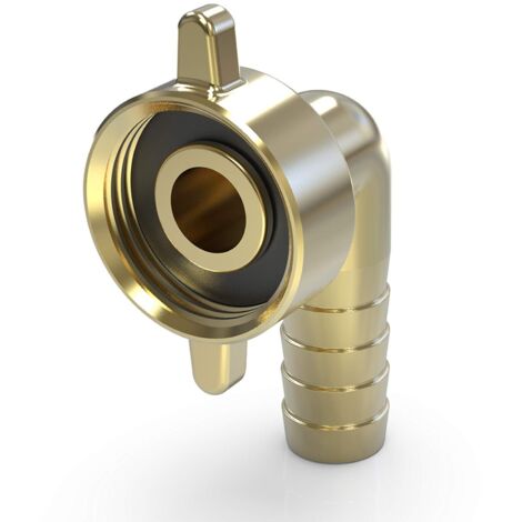 ABA Beul 55015.006.2 Raccordo angolare per Tubo Flessibile con Dado ad Alette, Ottone, 1 x 19