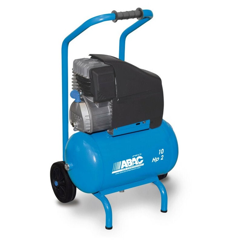 Compresseur à piston lubrifié 10L 10 bar 2,5CV 16,2 m3/h - pro silverstone L25P - Abac