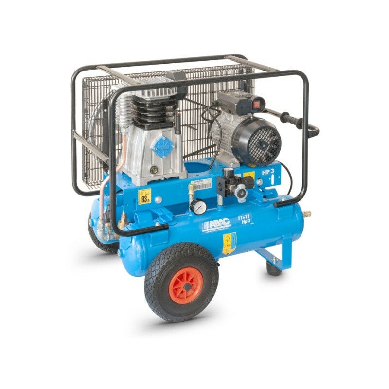 Compresseur à pistons 3CV 230V Mono 10bar 11+11L Direct - pro A39B 11+11 CM3 regul PNEU-7B - Abac