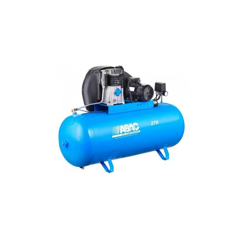 Compresseur à courroie 2 étages 270 litres 5,5 cv 4 kW 400 v Tri - pro A49B 270 FT5,5 - Abac