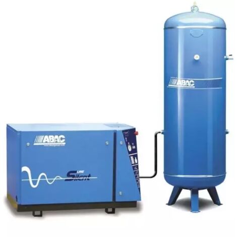 Abac – Compresseur d'air à piston vertical 500 litres – Puissance 10 CV – Débit 64,2 m³/h – Pression 11 bar – Silencieux 68 dB(A)
