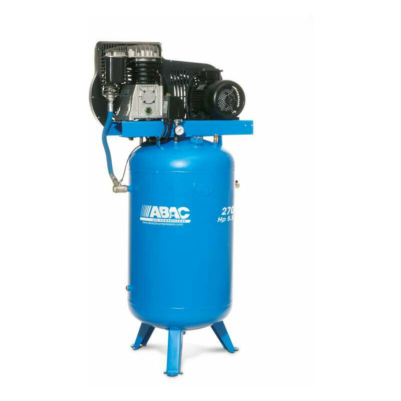 Compresseur d'air à pistons vertical bi-étagés 400 v Tri 5,5 cv 270 litres - B5900B/270 VT5,5 - Abac