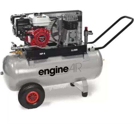 Abac – Compresseur d'air thermique essence 4,8 CV – Débit 19,2 m3/h – Capacité réservoir 100L – Pression 10 bar – Moteur Honda GP160