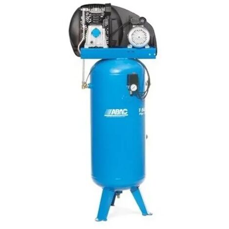 Abac – Compresseur à piston vertical 150 litres – 3 CV – Débit 23,6 m³/h – Pression 10 bar – Bi-cylindre mono-étagé pour ateliers