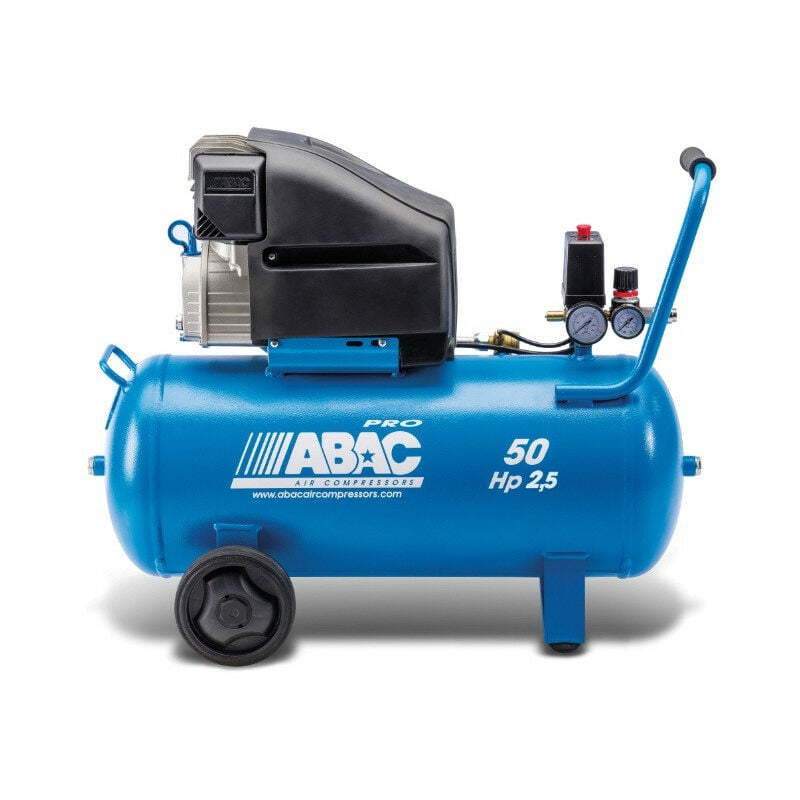 Compresseur à piston lubrifié 2,5CV 230V Mono 10 bar 50L Direct - pro montecarlo L25P - Abac