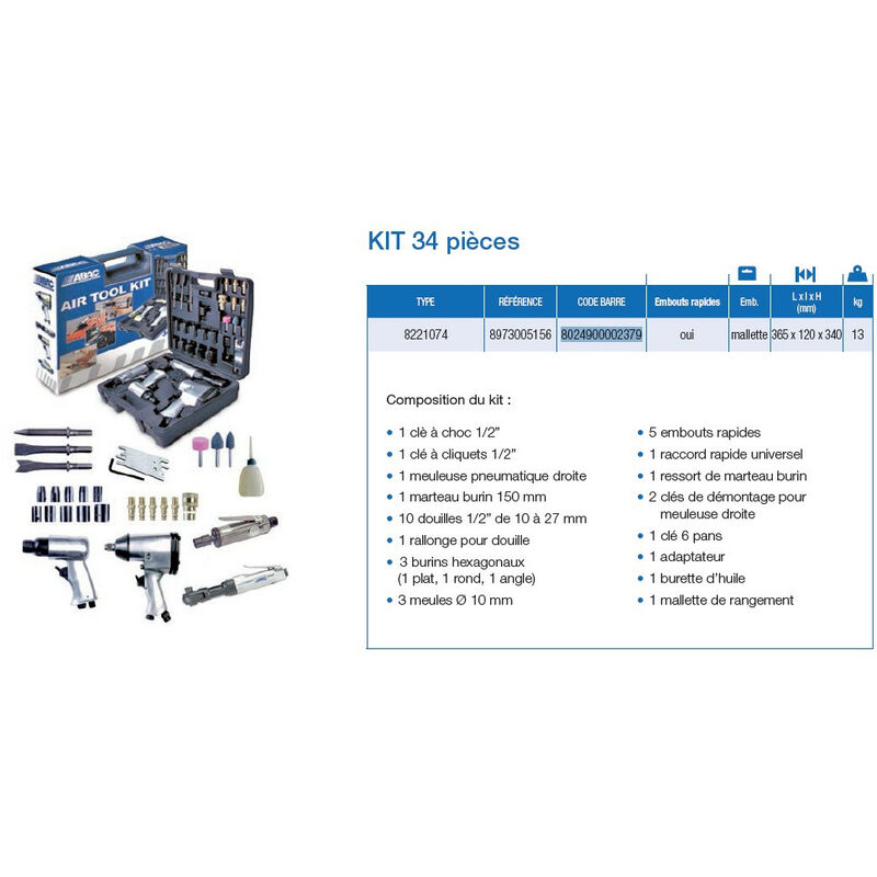 Kit 34 pièces - Abac