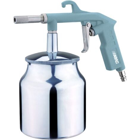 ABAC Pistola Sabbiatrice per Compressore G-560A, Sabbiatrice con Serbatoio per Sabbia da 1l, Ugello da 6 mm, Pressione Max 8 Bar