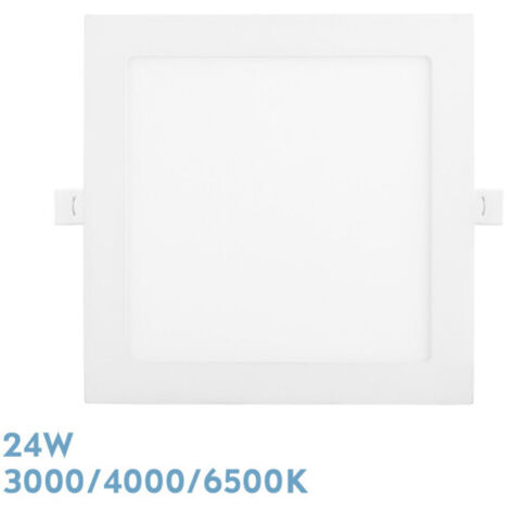 Abaco Incasso Downlight 24w 3000-4000-6500k Bianco 2160lm Quadrato 1,3x22,5x22,5cm Taglio 20d