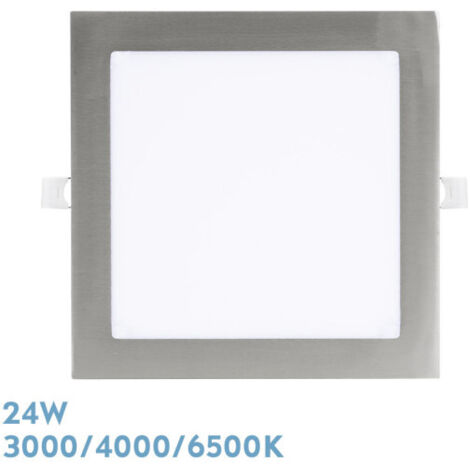 Abaco Incasso Downlight 24w 3000-4000-6500k Nichel 2160lm Quadrato 1.3x22.5x22.5cm Taglio 20d