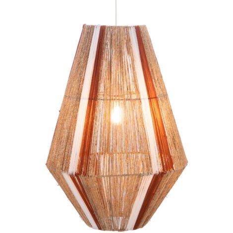 Abat-jour 45x45x65 cm en cordes naturel et orange
