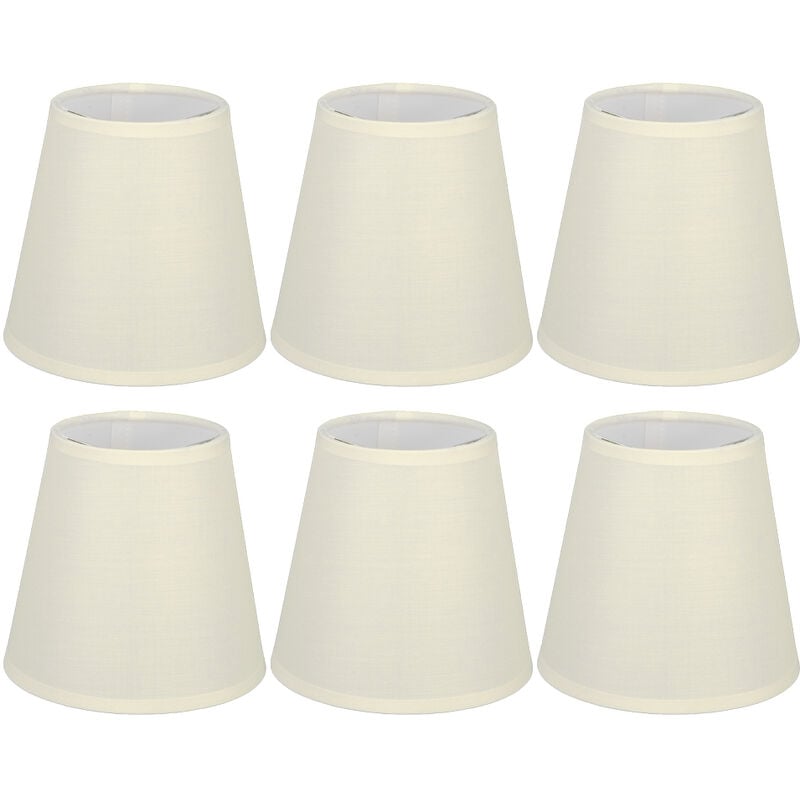 Eosnow Abat-jour de remplacement en tissu de couleur crème, 6 pièces, pour lustre mural E14, décoration de la maison