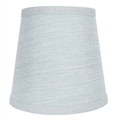 Abat-jour Artisanal en Tissu pour Lampe de Table/E14 - Modèle Classique avec Design Simple, Couleur Bleu Clair