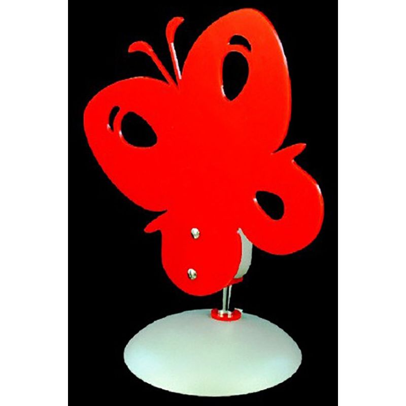 Image of Abat-jour ba-farfalla lt 015 e4 led lampada tavolo bambine camerette plexiglass colorato interno, colore rosso