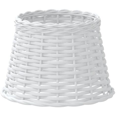 Abat-jour blanc 25x17 cm osier CFW28433