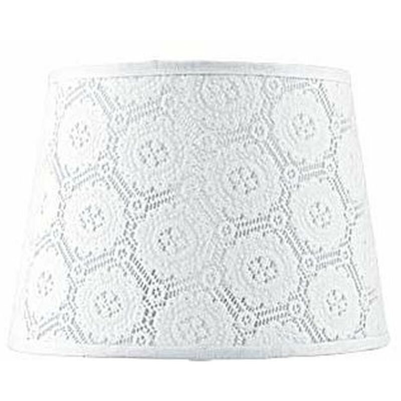 Licht-erlebnisse - Abat-jour Blanc Dentelle Textile pour lampe de table E14 Licht-erlebnisse - Abat-jour Blanc Dentelle Textile pour lampe de table E14