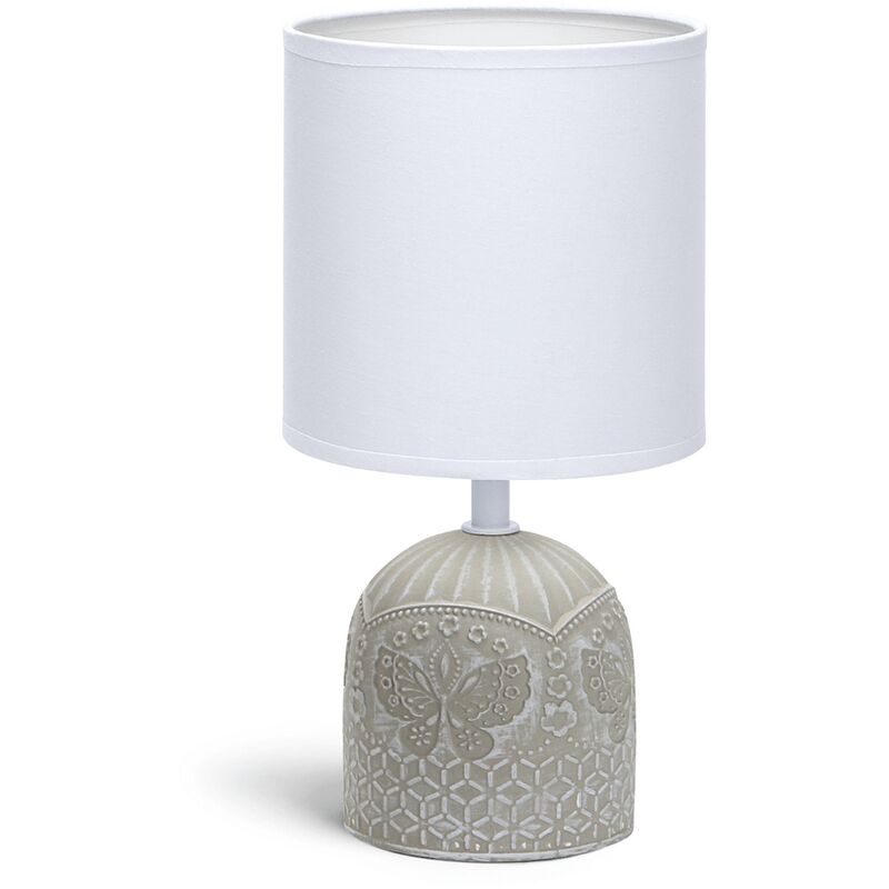 Aigostar - Abatjour Butterfly Grigia e bianca