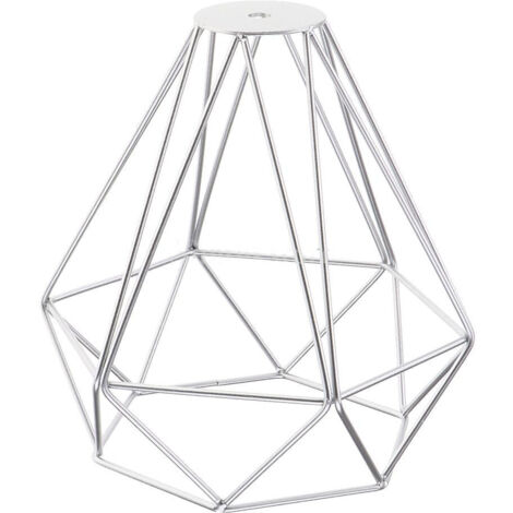 Abat-jour Cage Métallique Panier Abat-jour Plafonnier Fer Forgé Plafonnier Lumière & Style Industriel, Argenté