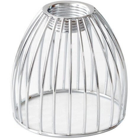 Abat-Jour Cage Métallique Pour Suspension 8X8X8 Cm Abat-Jour En Fer Forgé Pour Lampe Intérieure Accessoire Luminaire Décoratif Style Industriel argent
