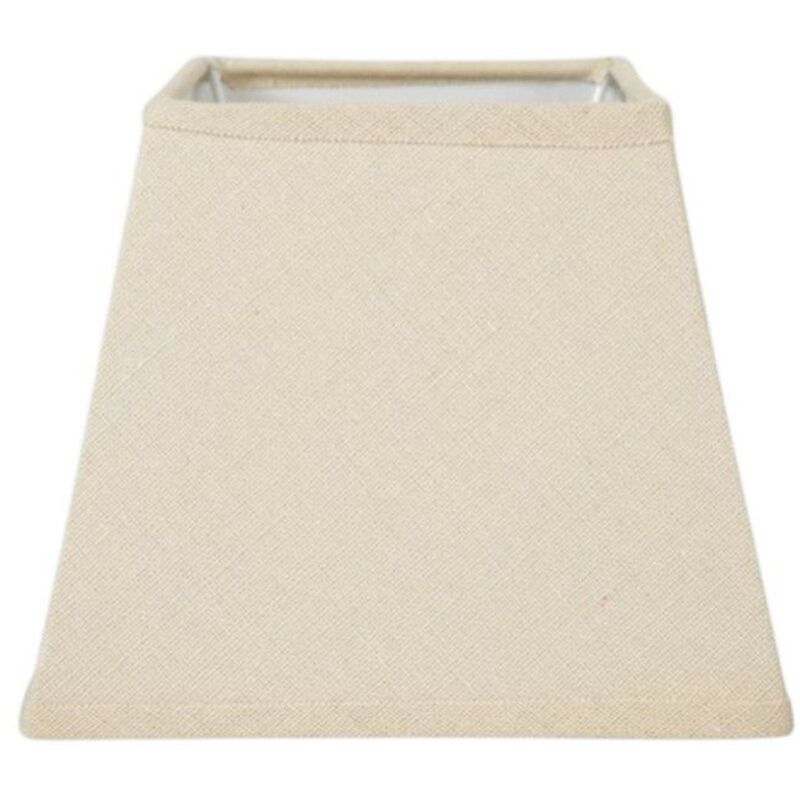 Abat-jour - Carré - Beige - Pour lampe - Base 14 cm - Culot E14