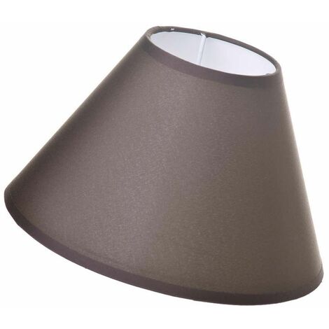Abat-jour chocolat 22 cm – Polyester et métal – Hauteur 14.5 cm – Compatible douilles E14 et E27 – Unimasa