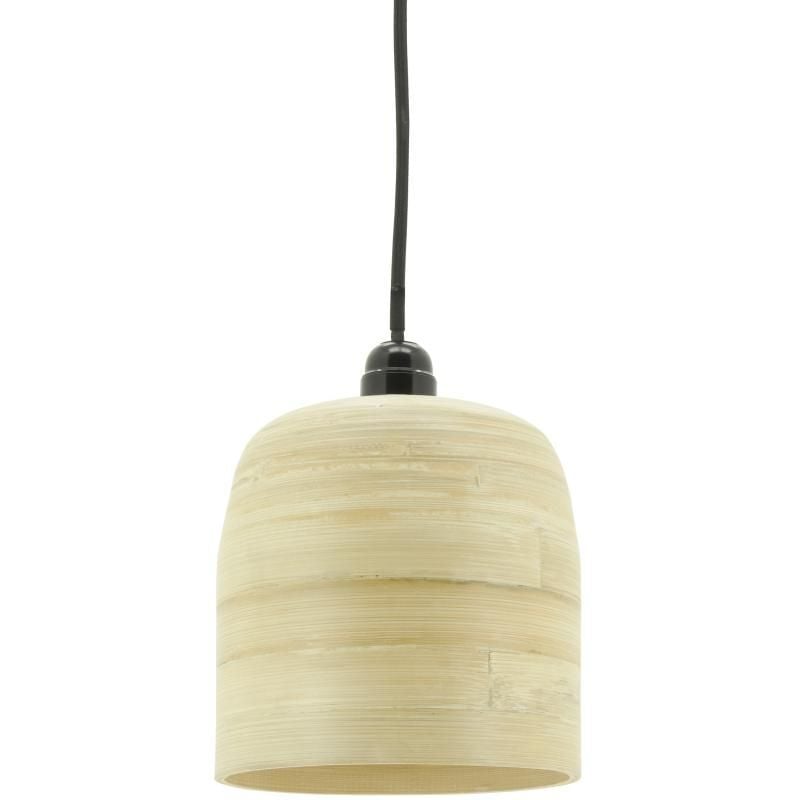 Abat-jour cloche pour suspension en bambou naturel