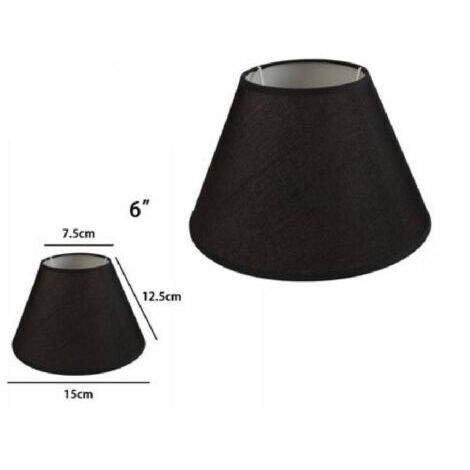 Abat-jour Conique Cylindrique Classique De Remplacement Pour Lampe Et Applique En Tissu Tnt -6" -noir