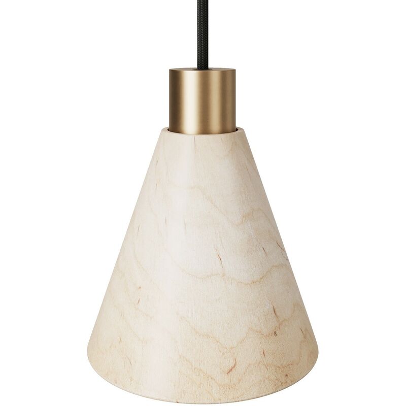 Paralume in legno a cono