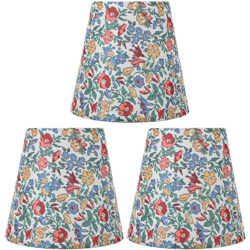 Abat-jour conique en tissu à motif floral pour lampadaire ou lampe sur pied avec culot E14 - Gistuch