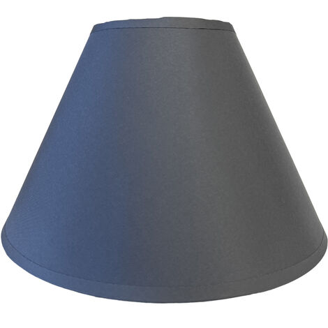 Abat-jour conique gris en polyester et métal – Hauteur 14.5 cm – Diamètre 22 cm – Compatible douilles E14 et E27 – Unimasa