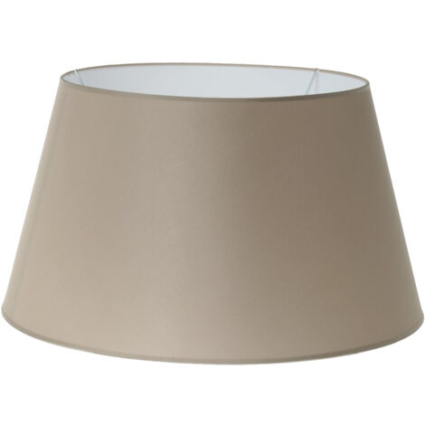 Abat-jour conique marron clair 36 cm – Polyester et métal – Hauteur 21 cm – Compatible douille E27 pour éclairage chaleureux
