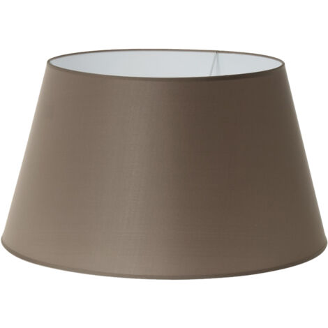 Abat-jour conique marron taupe 36 cm – Polyester et métal – Hauteur 21 cm – Compatible douilles E27