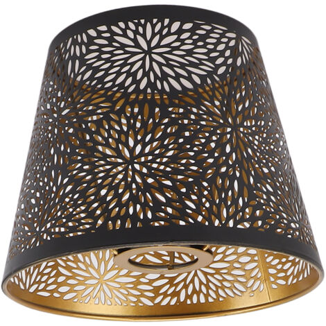 Abat-jour, Couvercle d'Abat-jour en Métal en Fer avec Motif doré Intérieur pour Lampe de Table