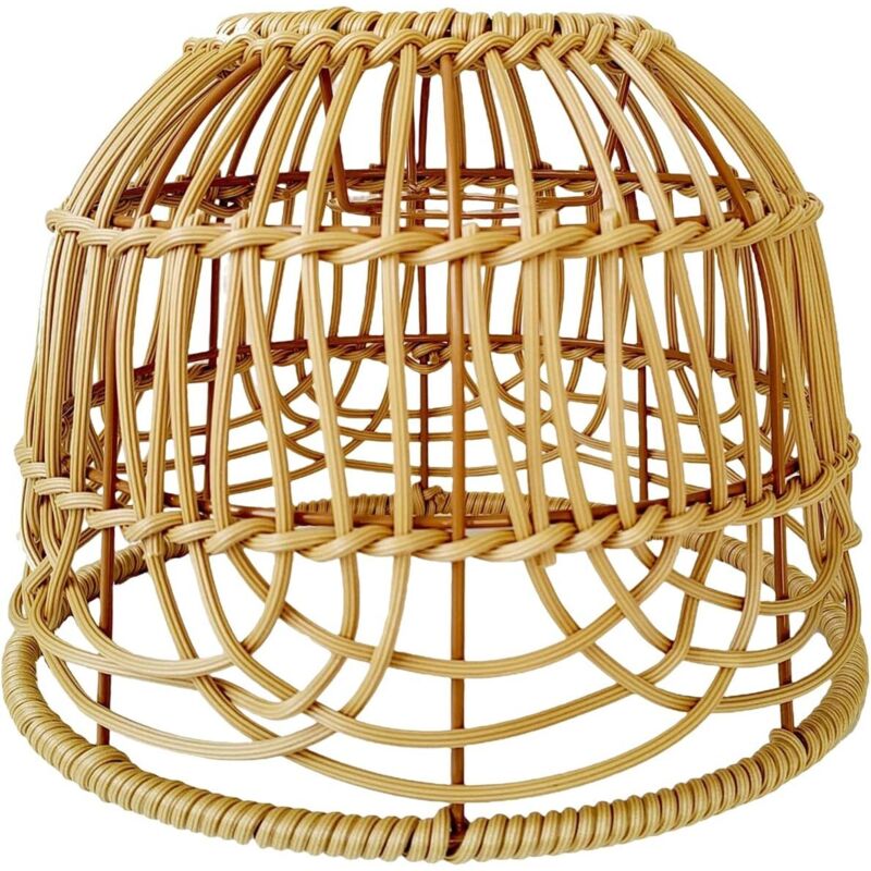 Abat-Jour Creative Scandi Lampe Naturelle Décoration Droplight Tissé Abat-Jour E26 Abat-Jour en Osier Pendentif Lumière Couverture pour Teahouse, brun