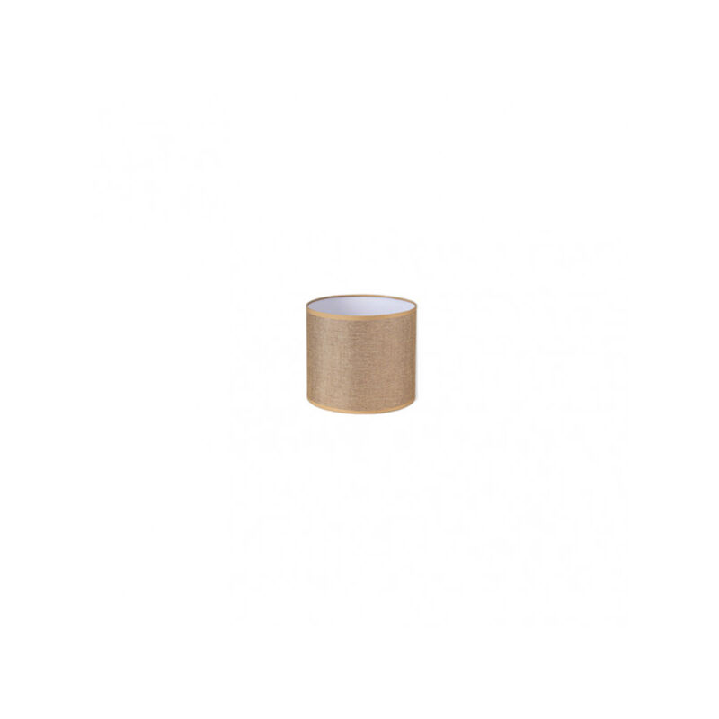 Abat-jour cylindrique jin clamp marron 14dx14dx13h cm toile de jute tissée