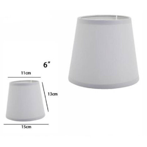 Abat-jour Cylindrique Conique De Remplacement Pour Lampe Et Applique En Tissu Tnt     -6" -gris
