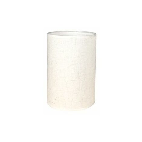 Abat-jour cylindrique en tissu de lin fait à la main pour lampe de table, suspension, lampadaire (blanc, diamètre 14 cm x hauteur 20 cm)